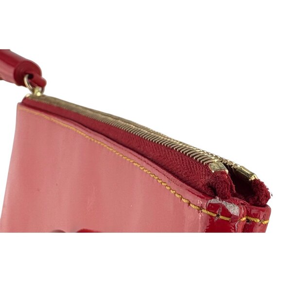 Dooney & Bourke Red Patent Leather Tassel Wristlet Clutch - Picture 10 of 14